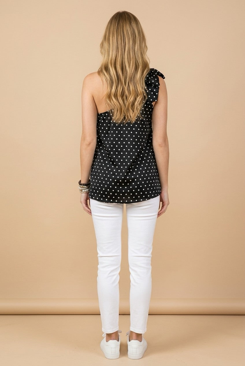 Satin One Shoulder Top