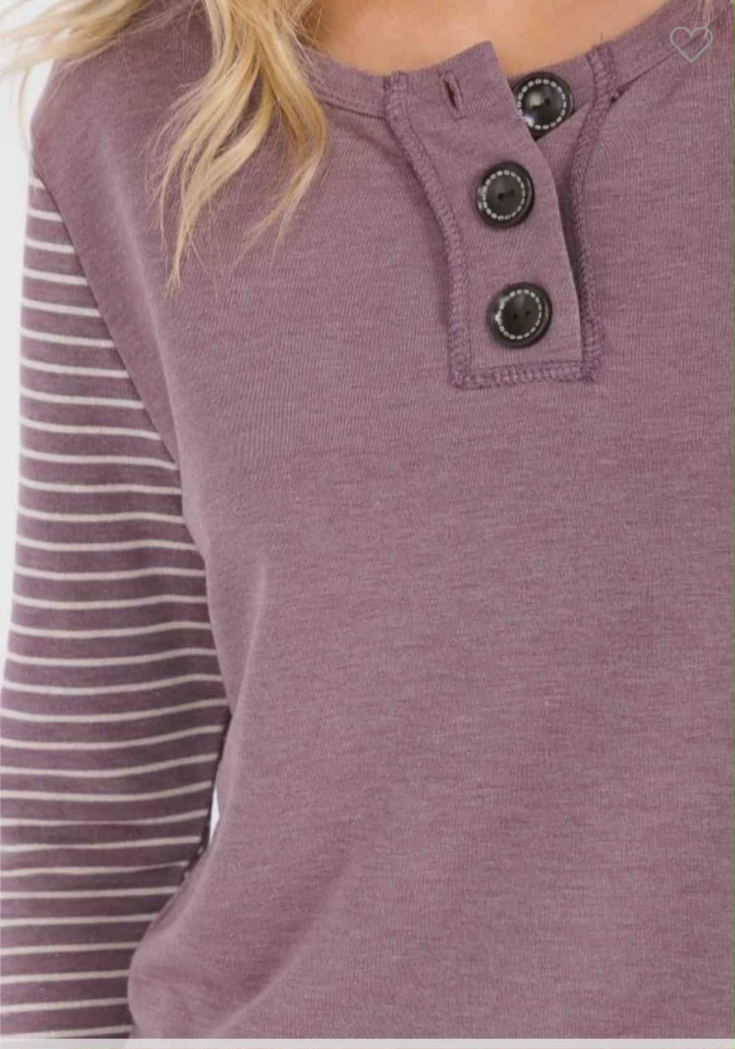 Stripe Longsleeve Button Top