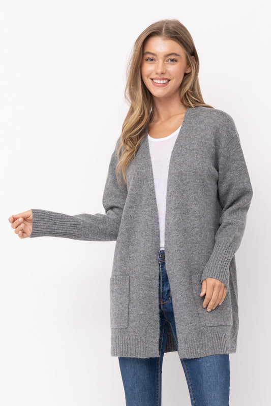 Open Front Mossy Cardigan