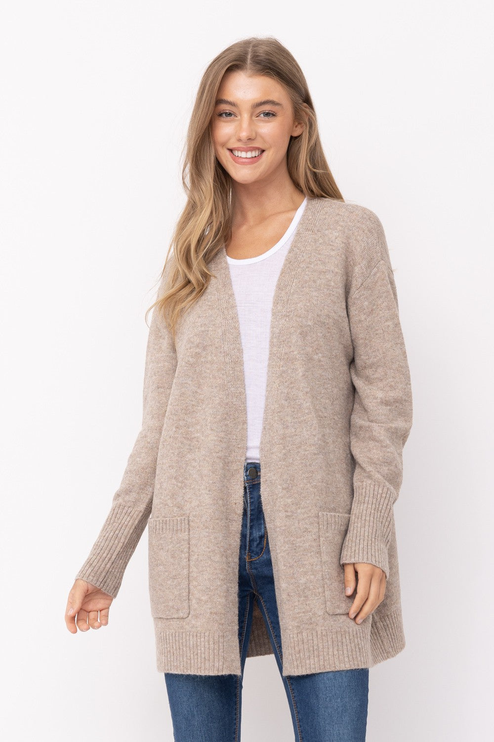 Open Front Mossy Cardigan