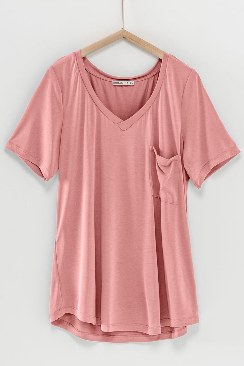 Basic V-Neck Pocket Tee