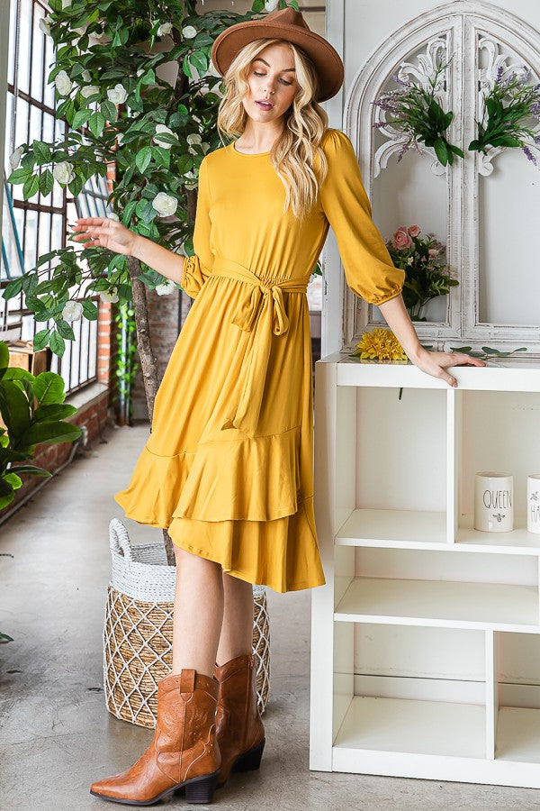 3/4 Sleeve Swing Dress