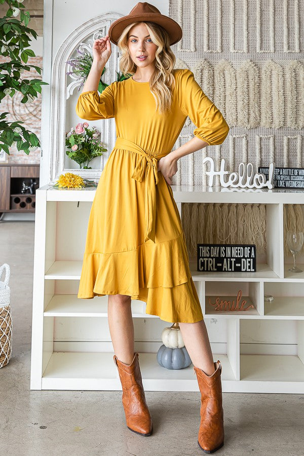 3/4 Sleeve Swing Dress