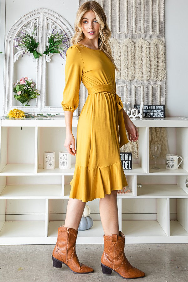 3/4 Sleeve Swing Dress