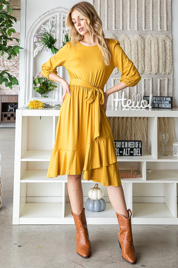 3/4 Sleeve Swing Dress