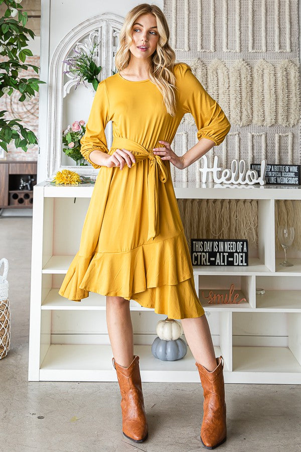 3/4 Sleeve Swing Dress