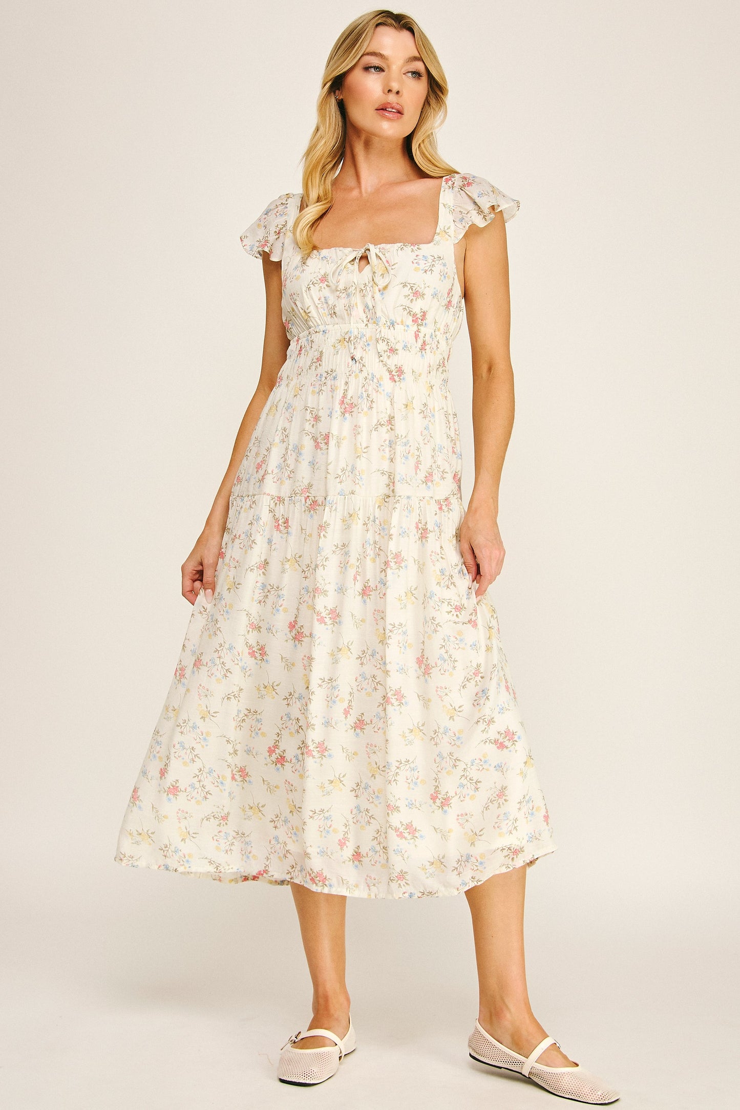 Cream Floral Whimsy Dress
