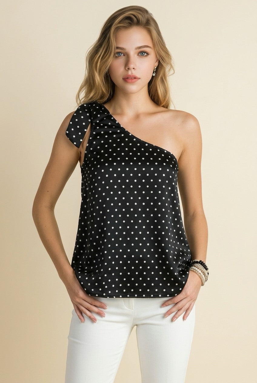 Satin One Shoulder Top
