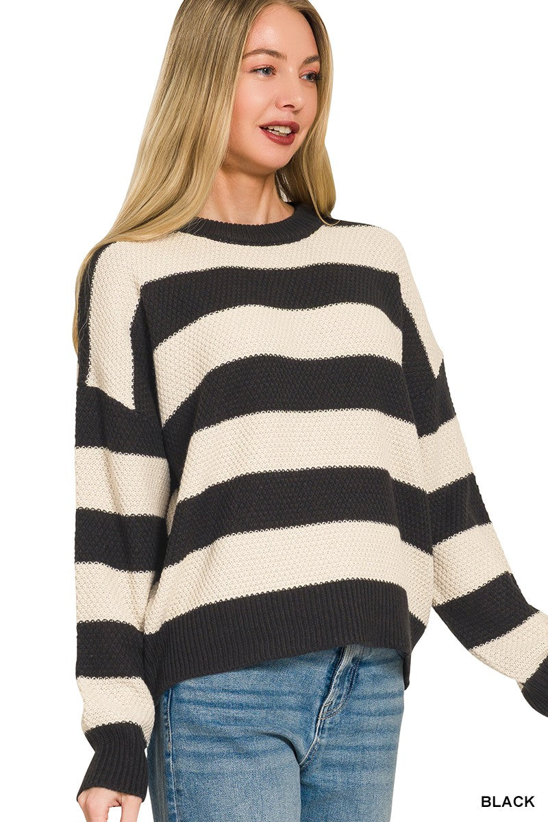 Striped Drop Shoulder Sweater