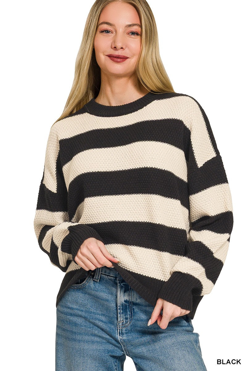 Striped Drop Shoulder Sweater