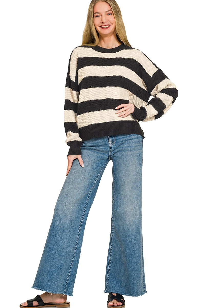 Striped Drop Shoulder Sweater