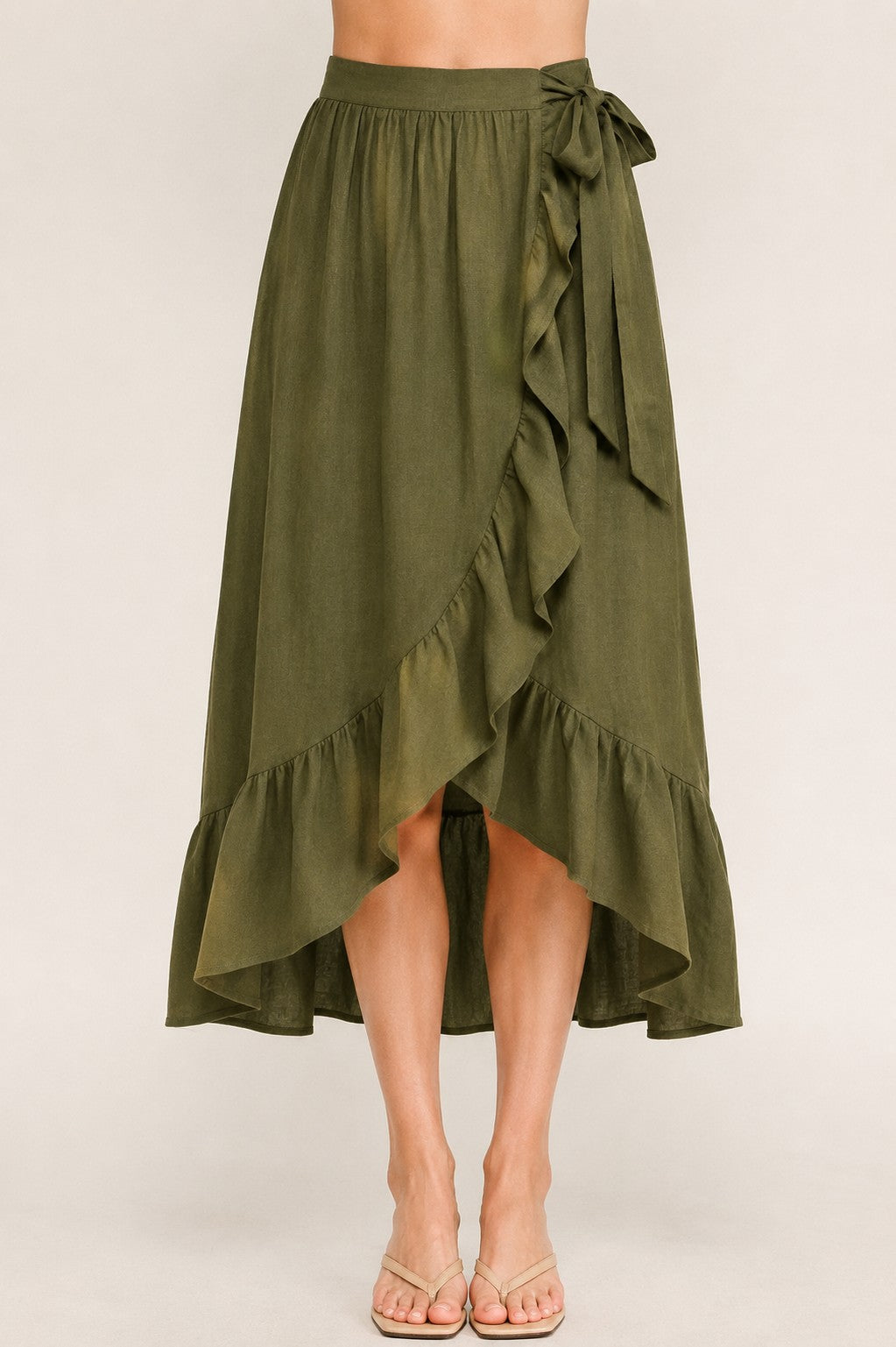 Ruffle Wrap Maxi Skirt
