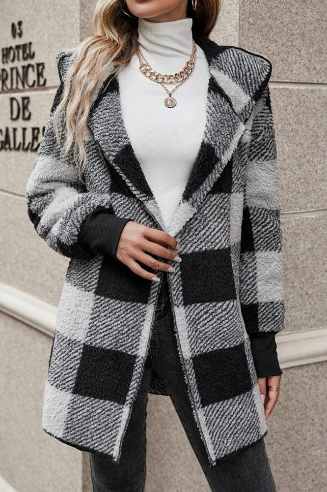 Plaid Sherpa Coat