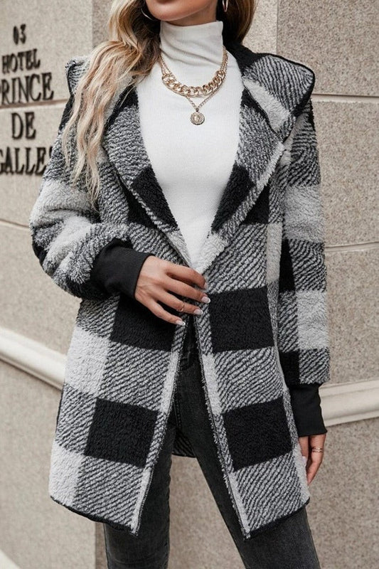 Plaid Sherpa Coat