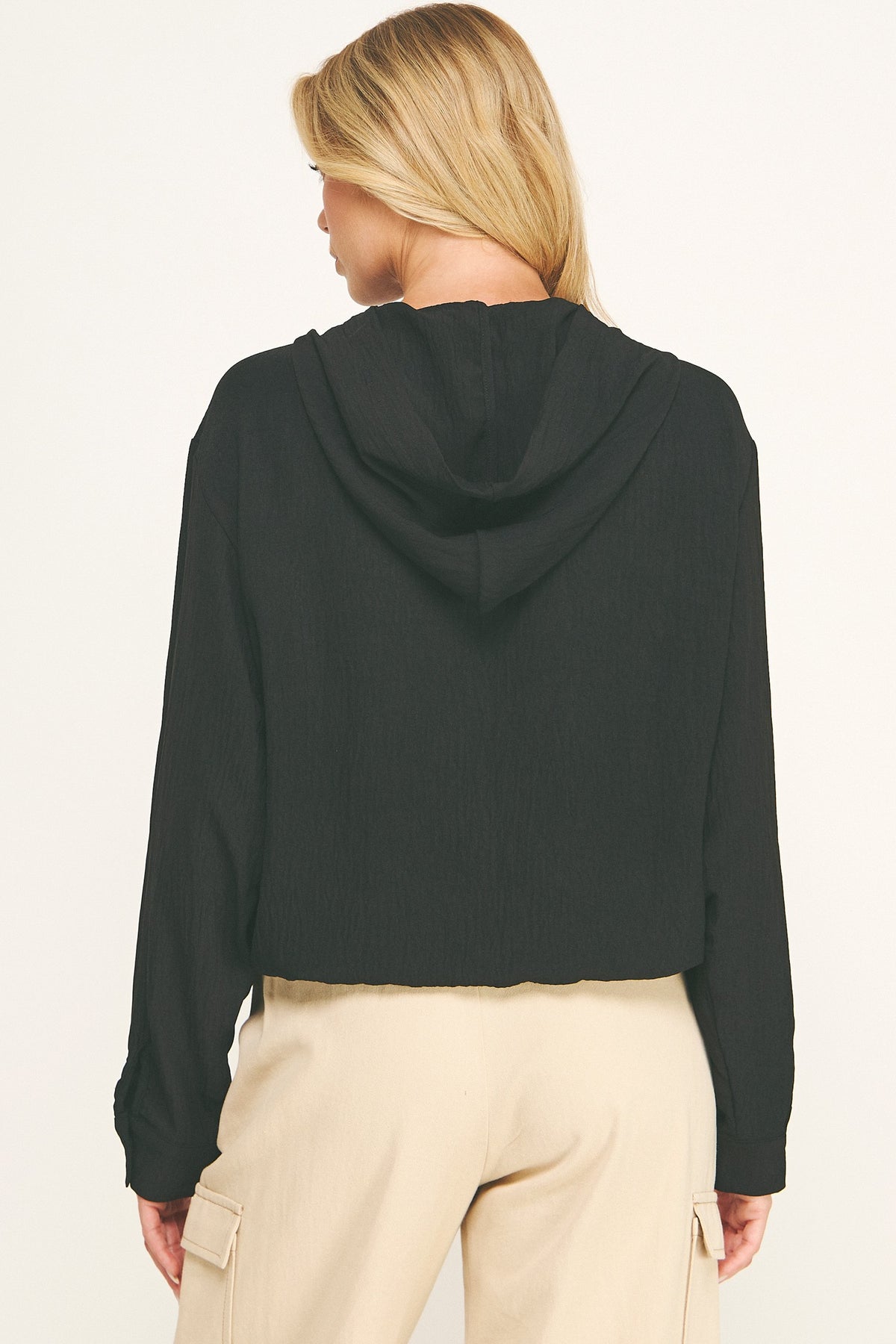 Drawstring Hoodie Blouse