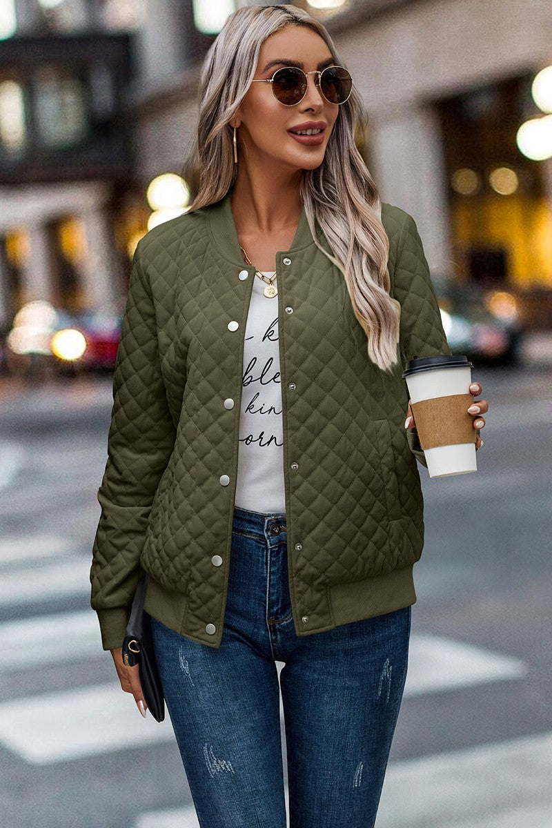 Plaid Front Bomber Jacket