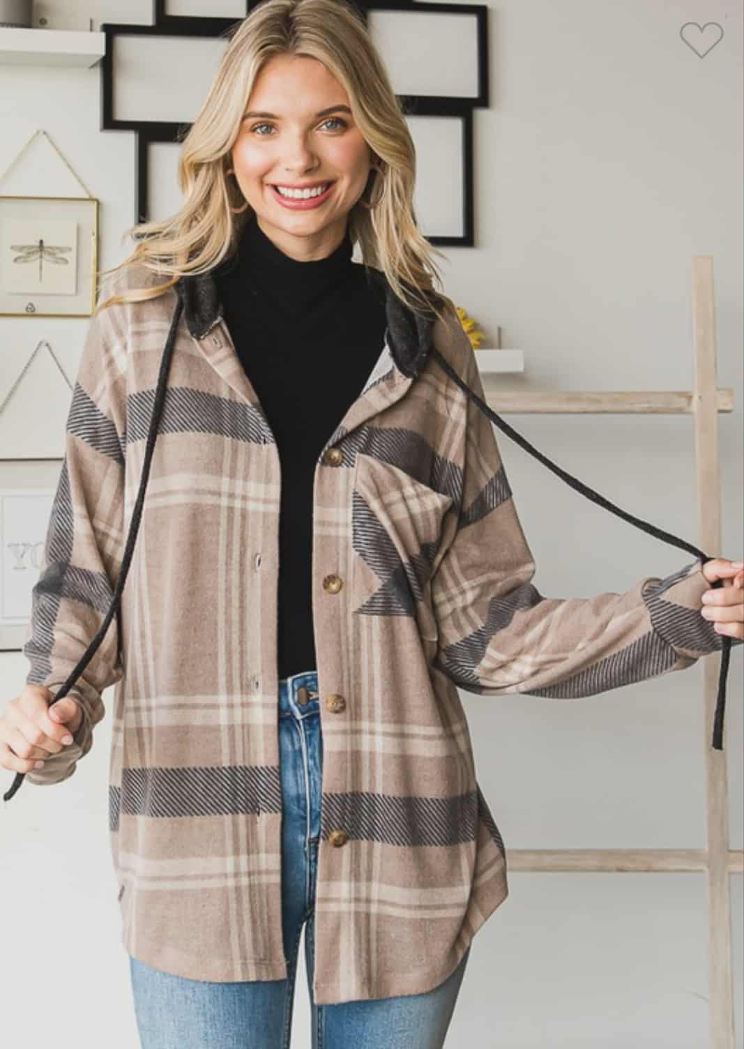 Plaid Hooded Shacket