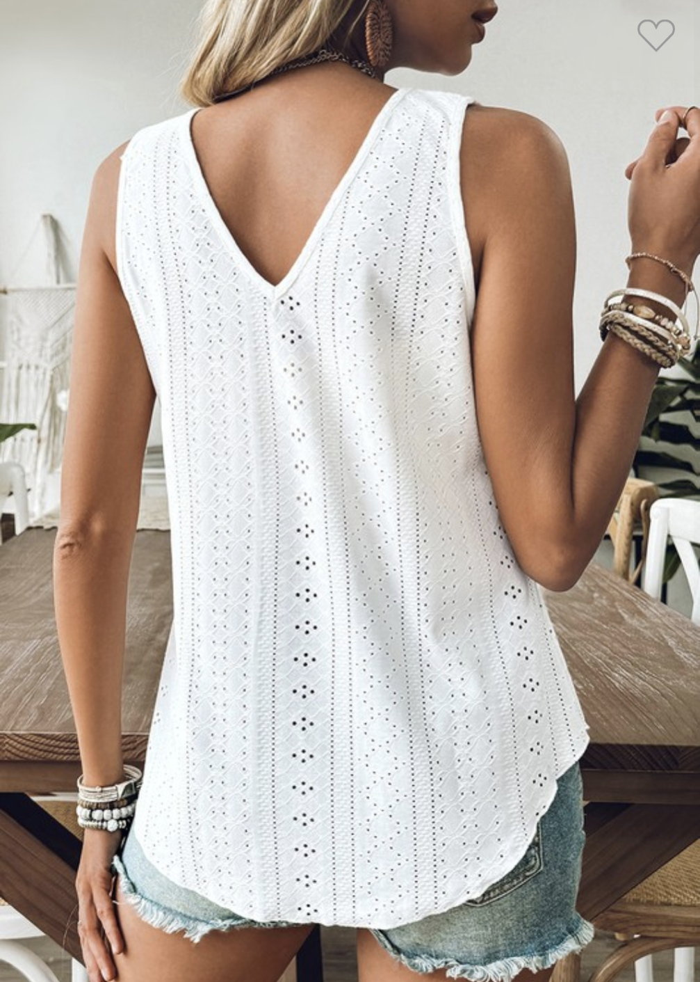 Lace Crochet V-neck Tank