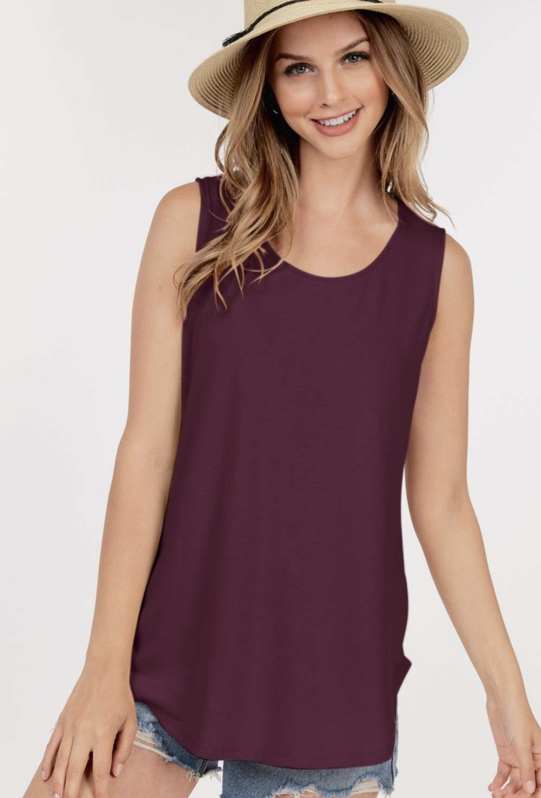 Basic Round Hem Tank Top