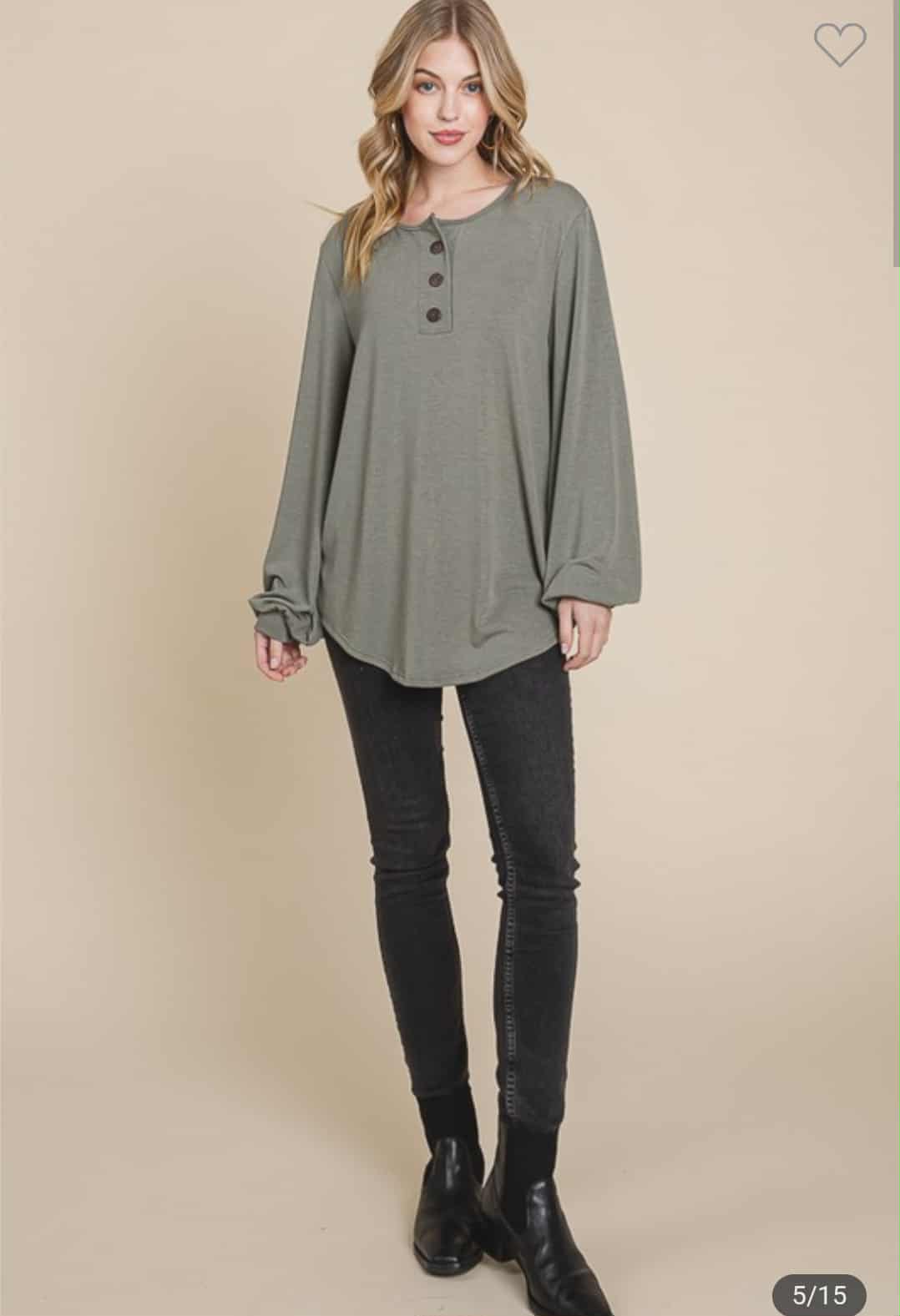 Button Front Detail Top