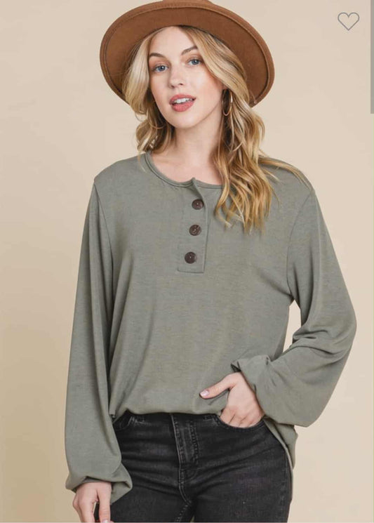 Button Front Detail Top