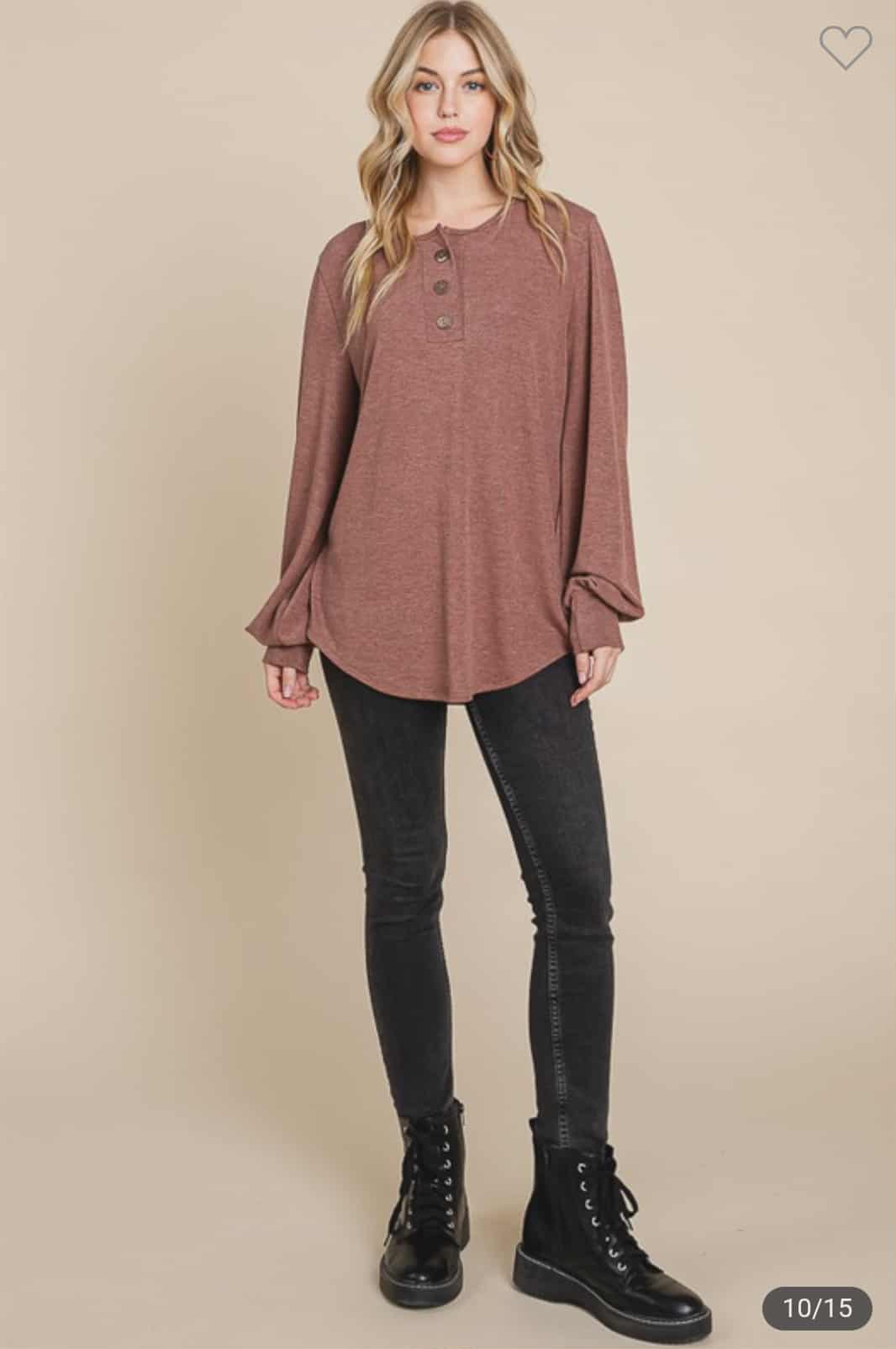 Button Front Detail Top