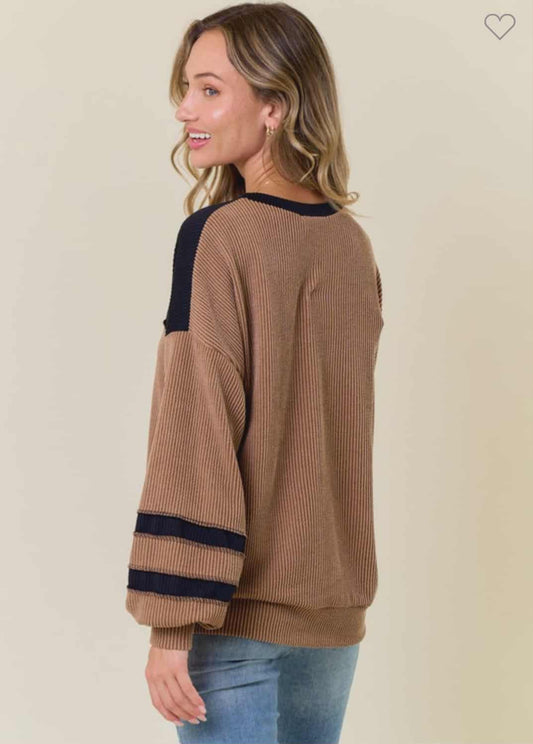 Mocha Longsleeve with Bands