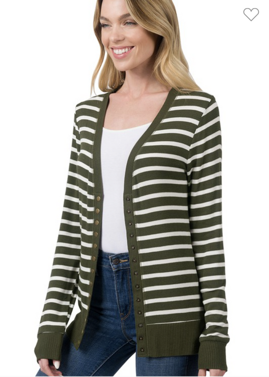 Striped Snap Cardi